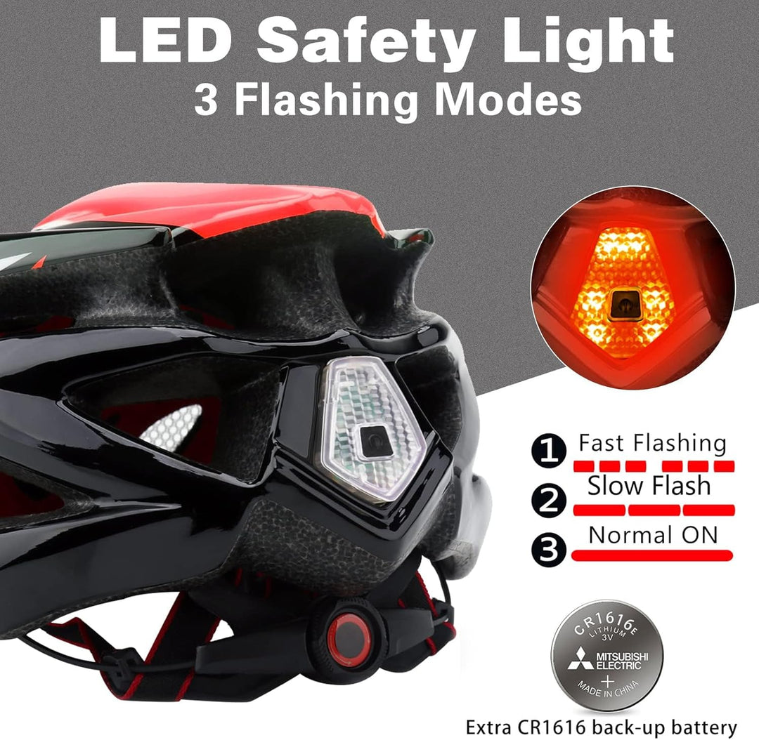 Fahrradhelm Herren,Shinmax Fahrradhelm Damen mit Licht Fahrradhelm mit Visier Abnehmbar Helm Fahrrad