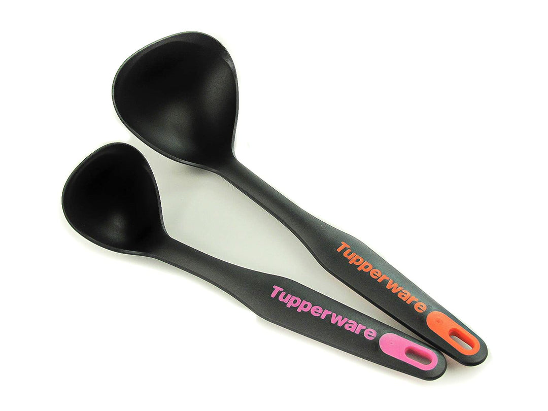 TUPPERWARE Griffbereit Schöpflöffel schwarz-orange + schwarz-pink klein