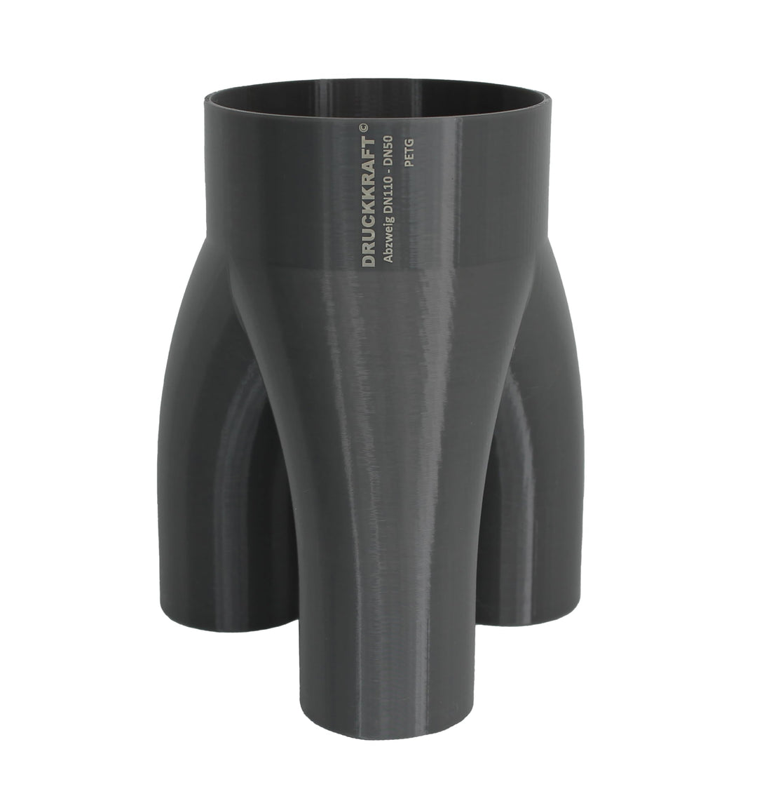 DRUCKKRAFT 3-Wege Abzweig Rohr DN110 - DN50 | Abzweigstück | Y-Verteiler | Absauganlage | Rohrverbin