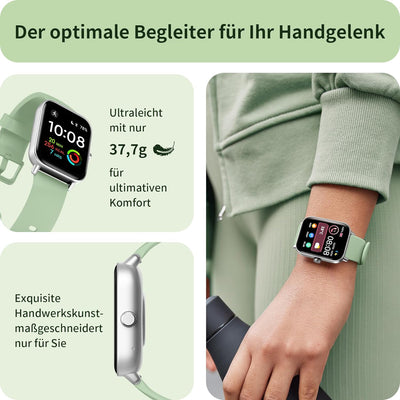 Yoever Smartwatch für Damen, Telefonfunktion und Alexa Built-in, 1.8" Fitnessuhr Herren mit Herzfreq