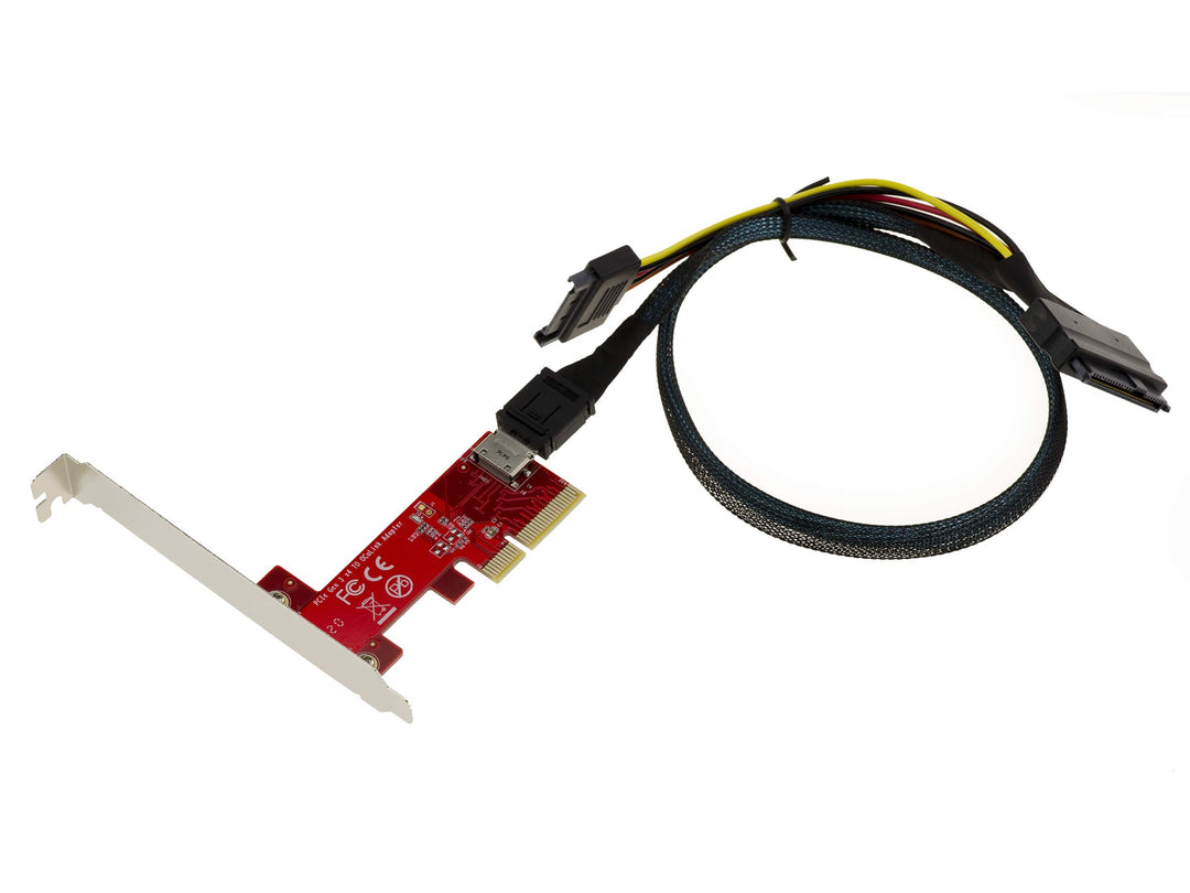 KALEA-INFORMATIQUE PCIe x4 zu Oculink SFF-8612 Controller-Karte für SSDs mit 1m Kabel 68Pin SFF-8639