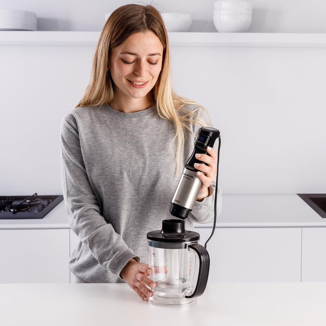 Taurus Stabmixer HBA1501X 1500 W | 20-stufiger Regler | Turbo-Funktion | Edelstahlklingen | Eiszerkl