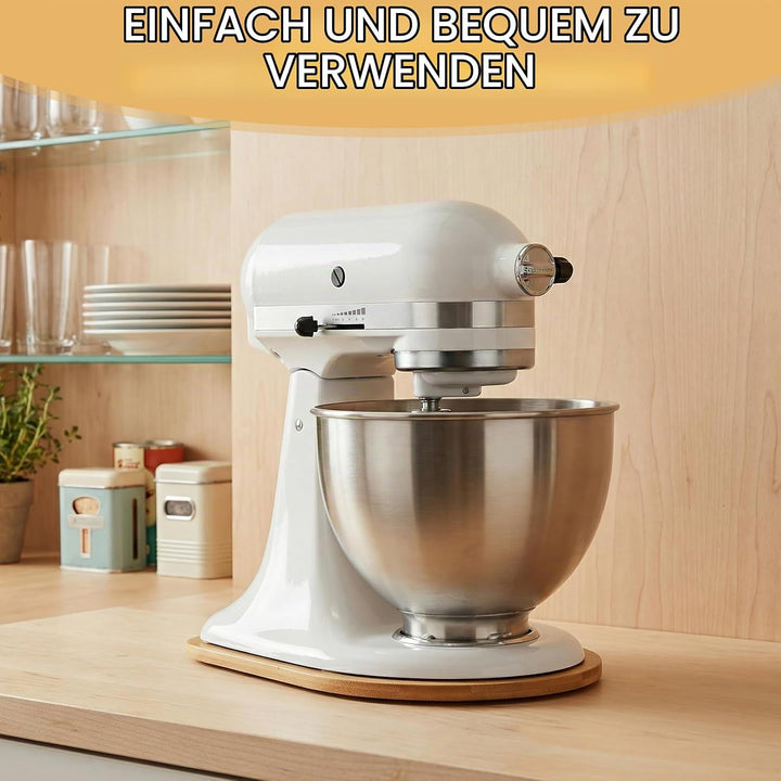 Bambus Gleitbrett Kompatibel mit Kitchen Aid Artisan 4.5-5 Qt(4,3L - 4,8L)Verschiebbare Unterlage fü