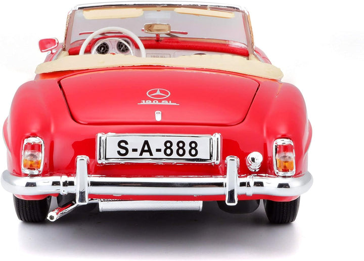 Maisto Mercedes 190SL '55, Modellauto mit Federung, Massstab 1:18, Türen und Motorhaube beweglich, F