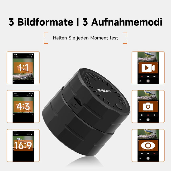 Svbony SC002 WiFi Spektiv Kamera mit SV406P ED 20–60x80 mm Spektiv, 2MP 1080P Wireless-Kamera mit 32