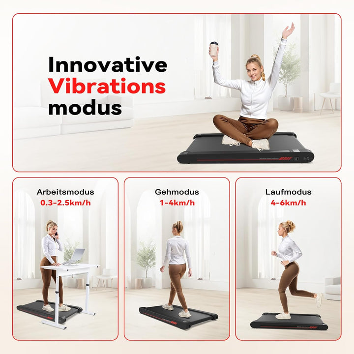 Walking Schwingungen Pad mit APP, Laufband für Zuhause 6 km/h, Walking Pad Bürogebrauch und Fernbedi