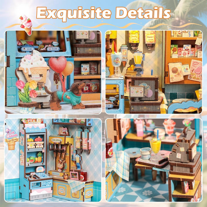 Fsolis Book Nook Kit - Kreatives 3D-Puzzle mit LED-Beleuchtung für einzigartige Miniatur-Welten Jung