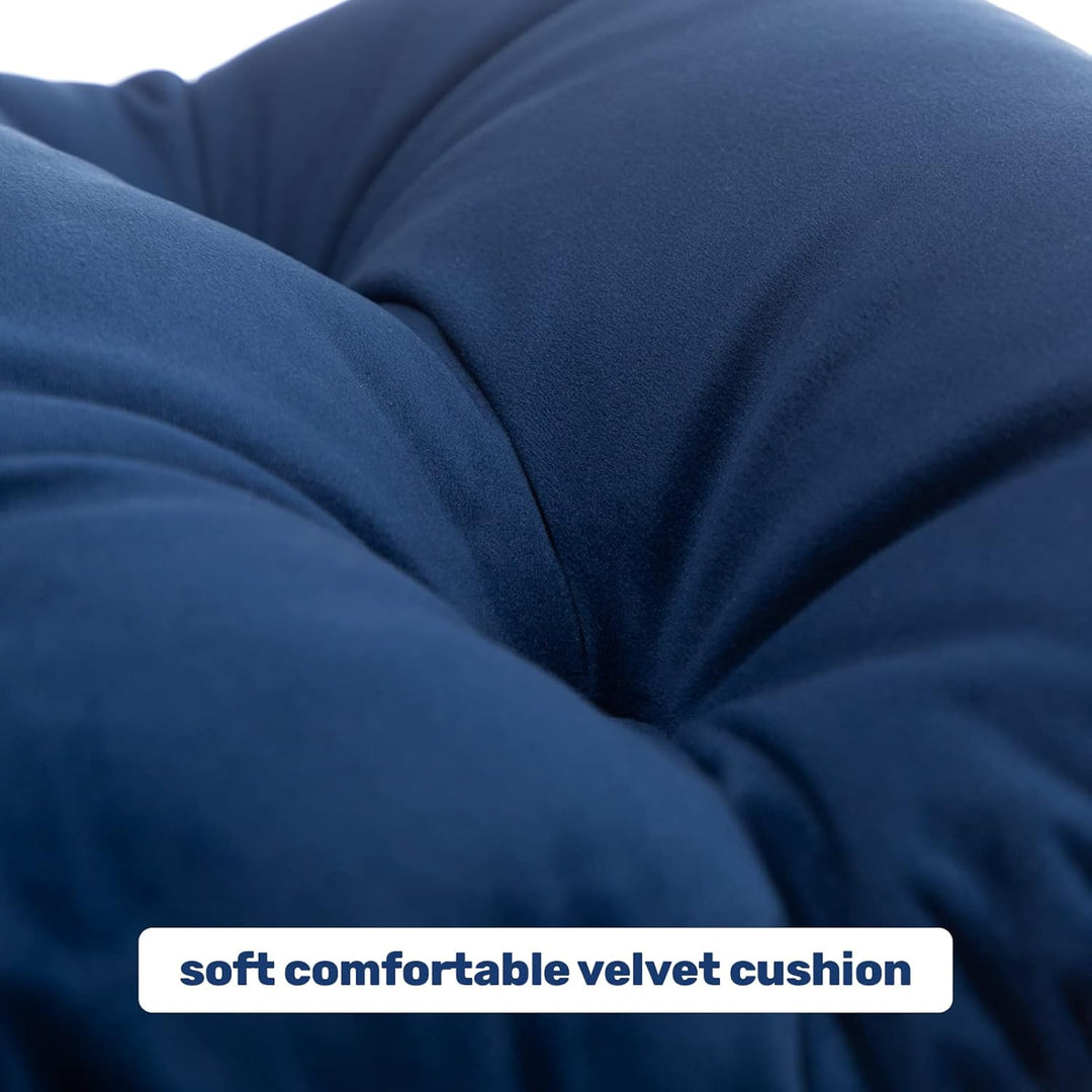 HollyHOME Fusshocker Fussstütze Klapphocker, Faltbar Sitzhocker mit Metallbeinen, Abnehmbar Gepolste