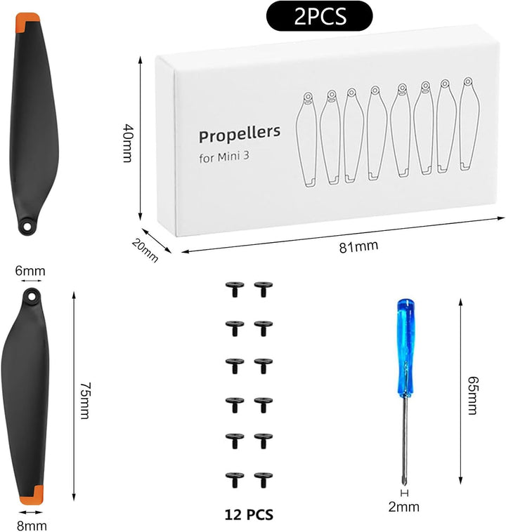 Bocguy 16 Pcs Drohne Mini 3/4 Pro Propeller, Propeller für Mini 3/4 Pro Zubehör Drohnenersatz mit 24
