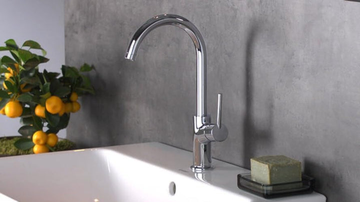 hansgrohe Wasserhahn Talis (Armatur mit Auslauf Höhe 210mm und Push-Open Ablaufgarnitur) Chrom