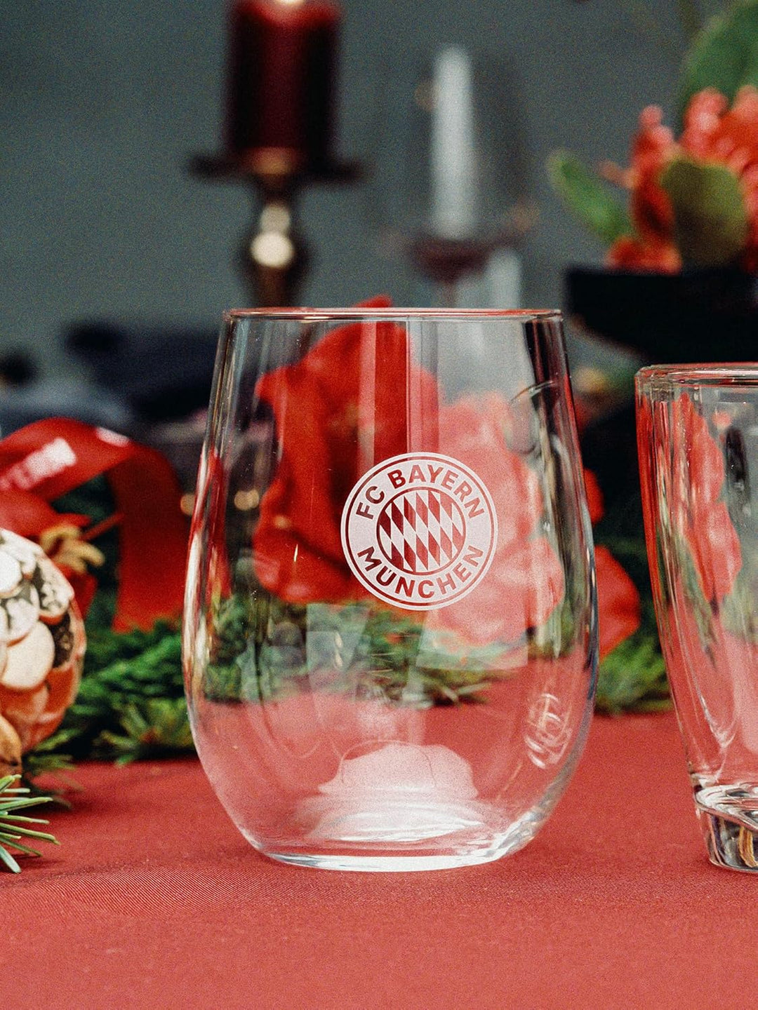 FC Bayern München Wasserglas 2er-Set I Fussball 2 Stück (1er Pack), 2 Stück (1er Pack)