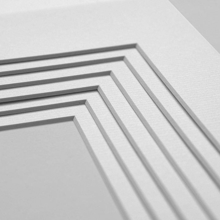 PHOTOLINI Passepartout Karton, 1,5 mm, säurefrei, alterungsbeständig, Schrägschnitt - Präsentation &amp;