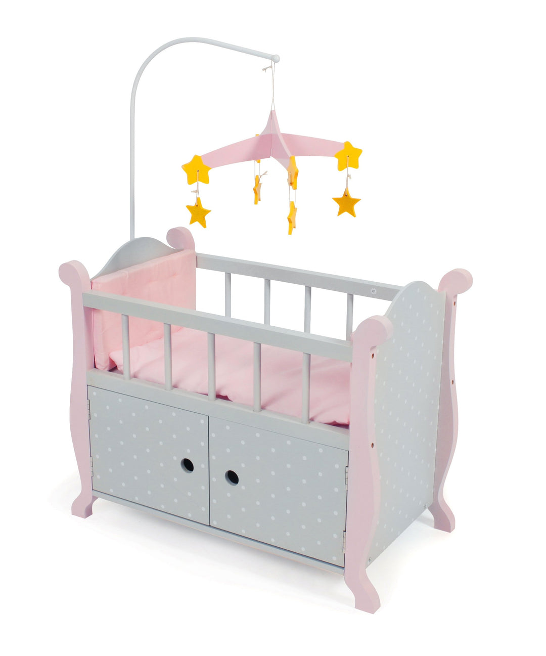 Bayer Chic 2000 - Puppenbett mit Mobile, Puppenmöbel, Puppenzubehör, Puntos grau