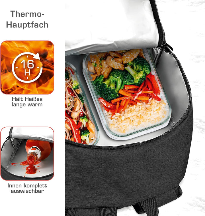 bomoe Kühlrucksack 25L - Outdoor Rucksack mit 16h Kühlfunktion - Strandrucksack mit vielen Taschen z