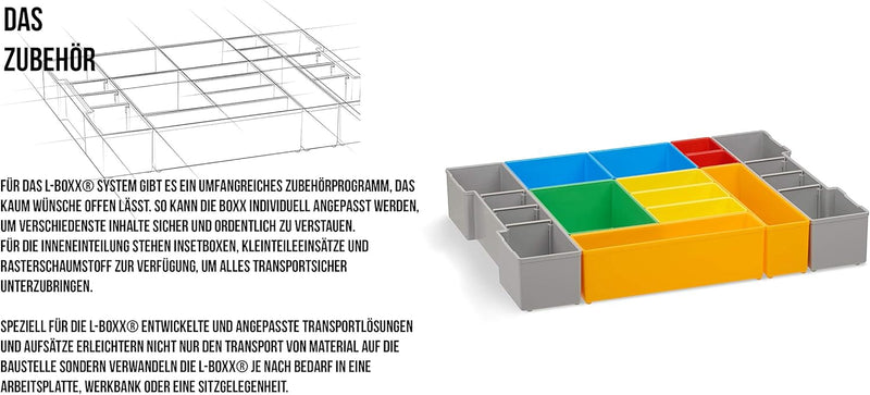 Sortimentskasten transparent mit Klappgriff | Bosch Sortimo L-BOXX 102 Insetboxenset BC3 | Erstklass