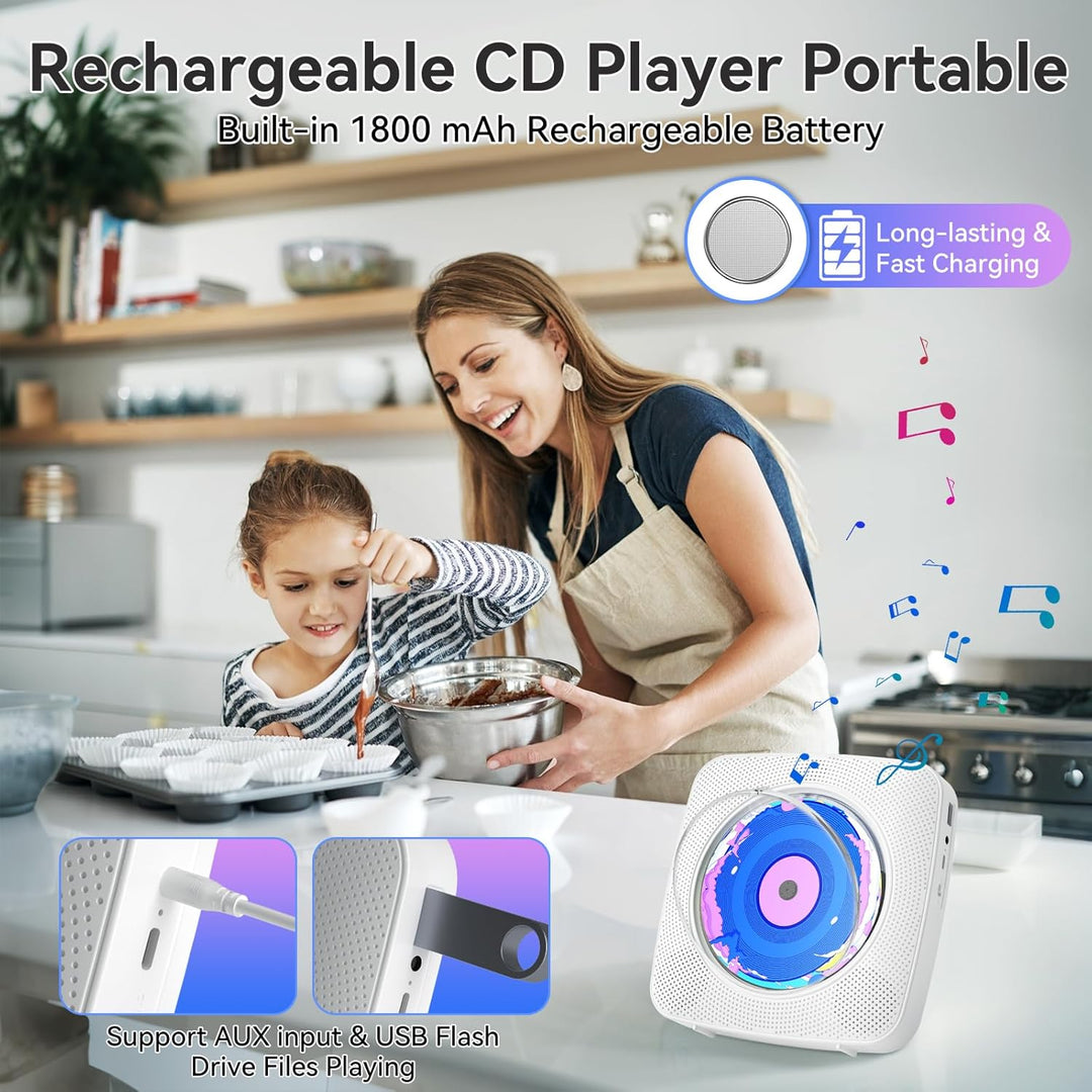 CD Player Kinder: Kegaudio Radio mit CD Player Tragbar CD Player Bluetooth Tragbarer CD Player mit L