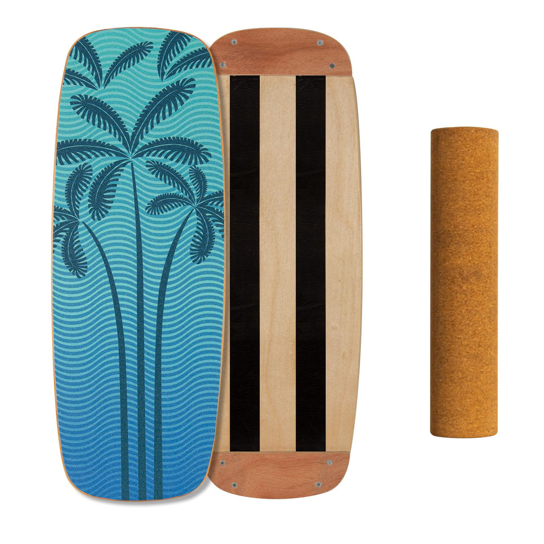 Leogreen Balance Board aus Holz, Balance Board für Indoor-Surfen und Skaten, Gleichgewichtsboard für