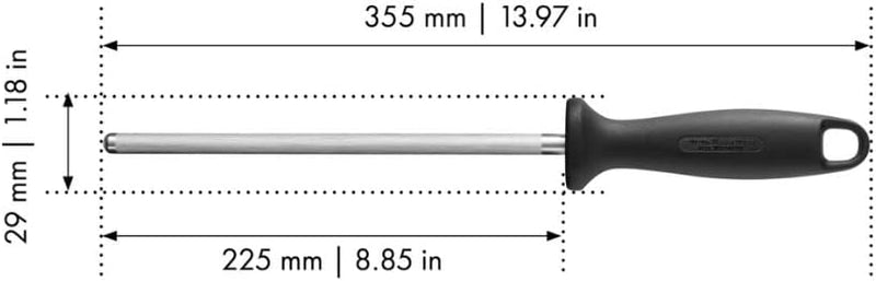 ZWILLING Wetzstahl aus geriffeltem, hoch karbonisiertem und hartverchromtem Stahl, Länge: 21 cm, Kun