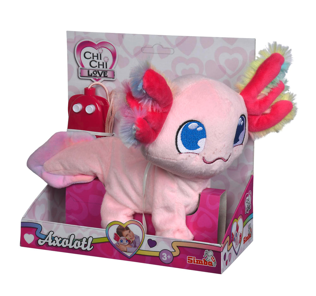 Chi Chi Love Axolotl, Kabelgesteuert, mit flauschigem Regenbogenkiemen, Sound, läuft und bewegt Sich