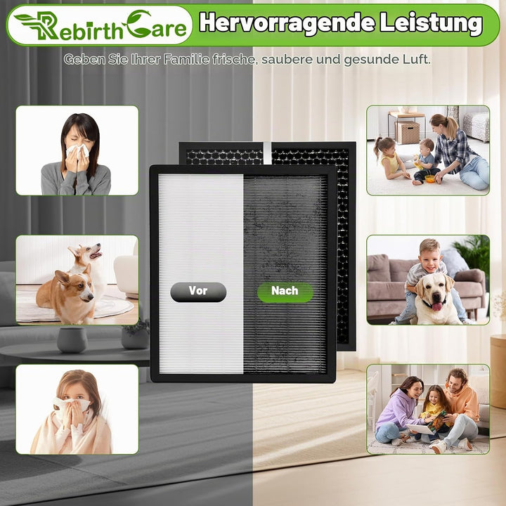 Rebirthcare 2 set ersatzfilter für levoit lv-pur131 / lv-pur131s luftreiniger, ersatz lv-pur131-rf