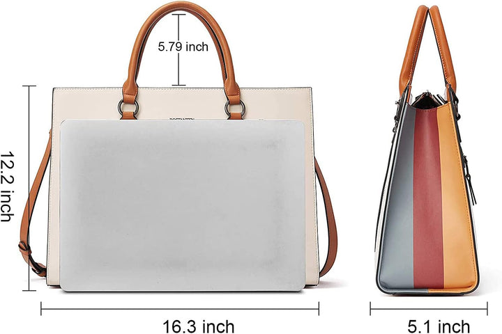 BOSTANTEN Damen Aktentaschen Leder Laptop Schultertasche 15.6 Zoll Frauen Arbeitstasche Businesstasc