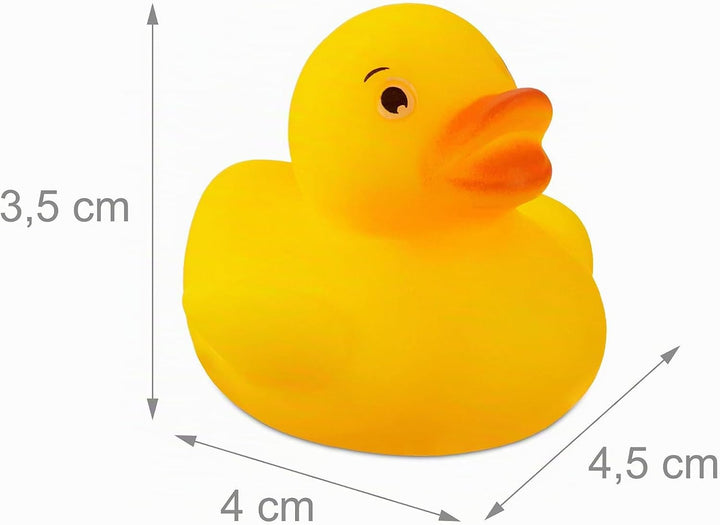 Relaxdays Badeente 3,5cm 48er Set, Quietscheentchen für Badewanne, Badespass und Deko, Mitgebsel Kin