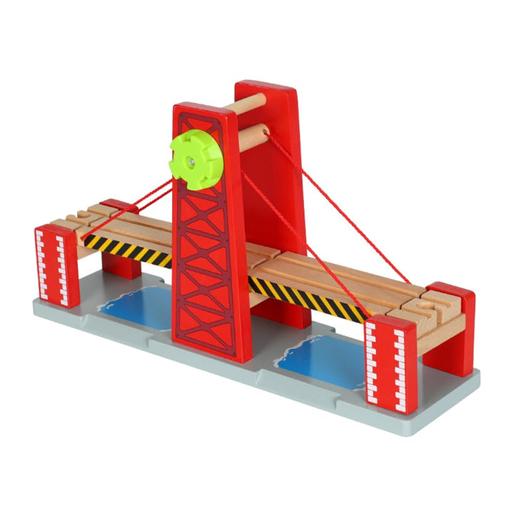 ibasenice Holz-Zugbrücke Hebebrücke Für Eisenbahnspielzeug Kompatibel Mit Holzeisenbahn Schienen Set