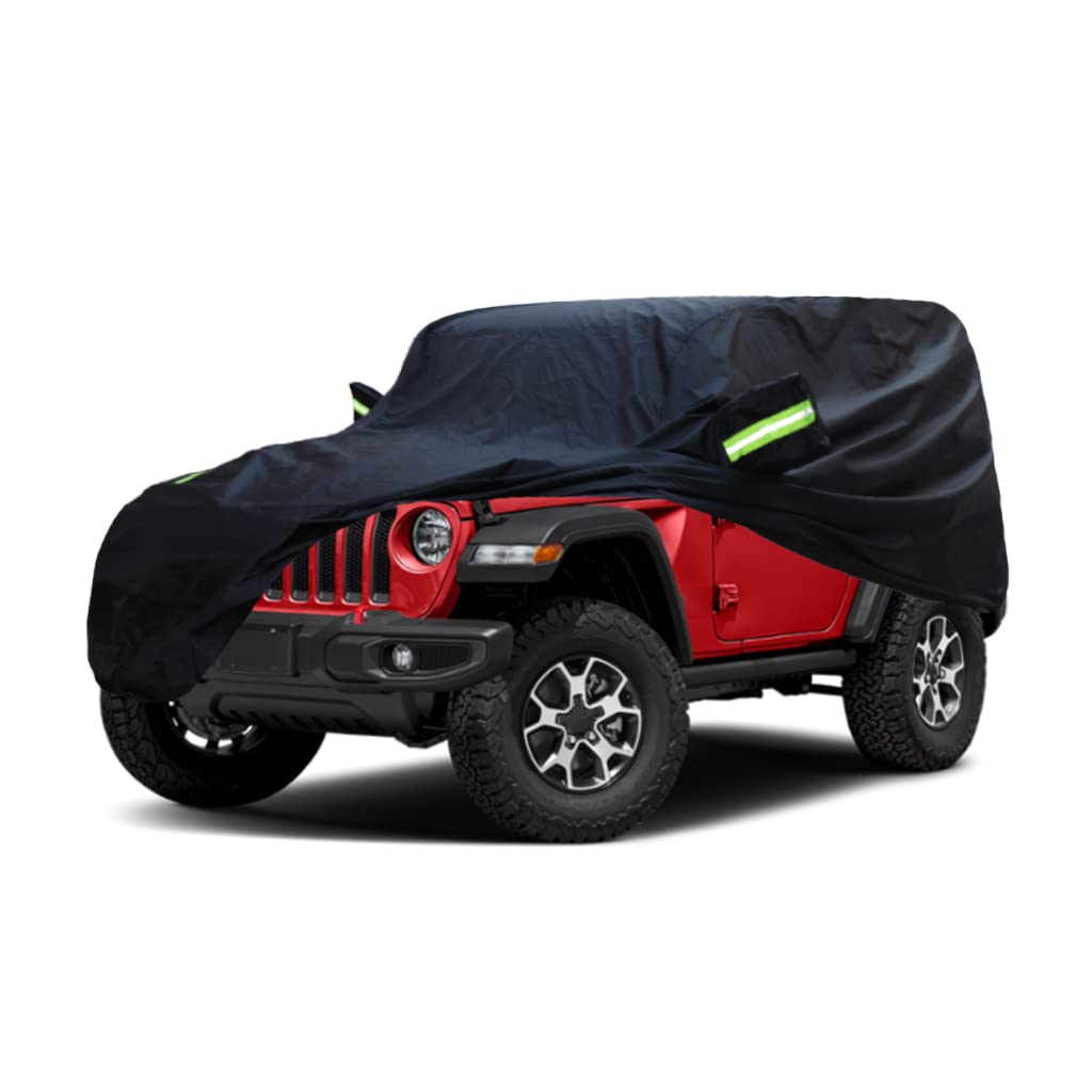 Auto Abdeckplane Kompatibel mit Jeep Wrangler 2-Door Convertible SUV JL JK TJ YJ 87-Gegenwart, Wasse
