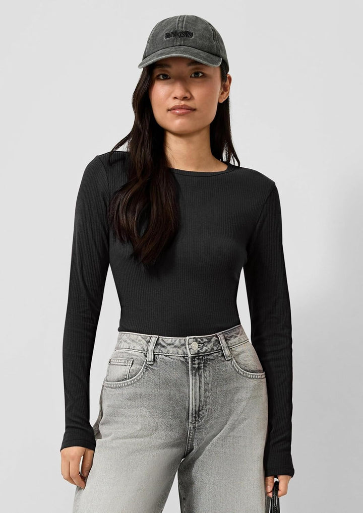 QS Damen 2141201 Langarmshirt XXL 9999_schwarz, XXL 9999_schwarz