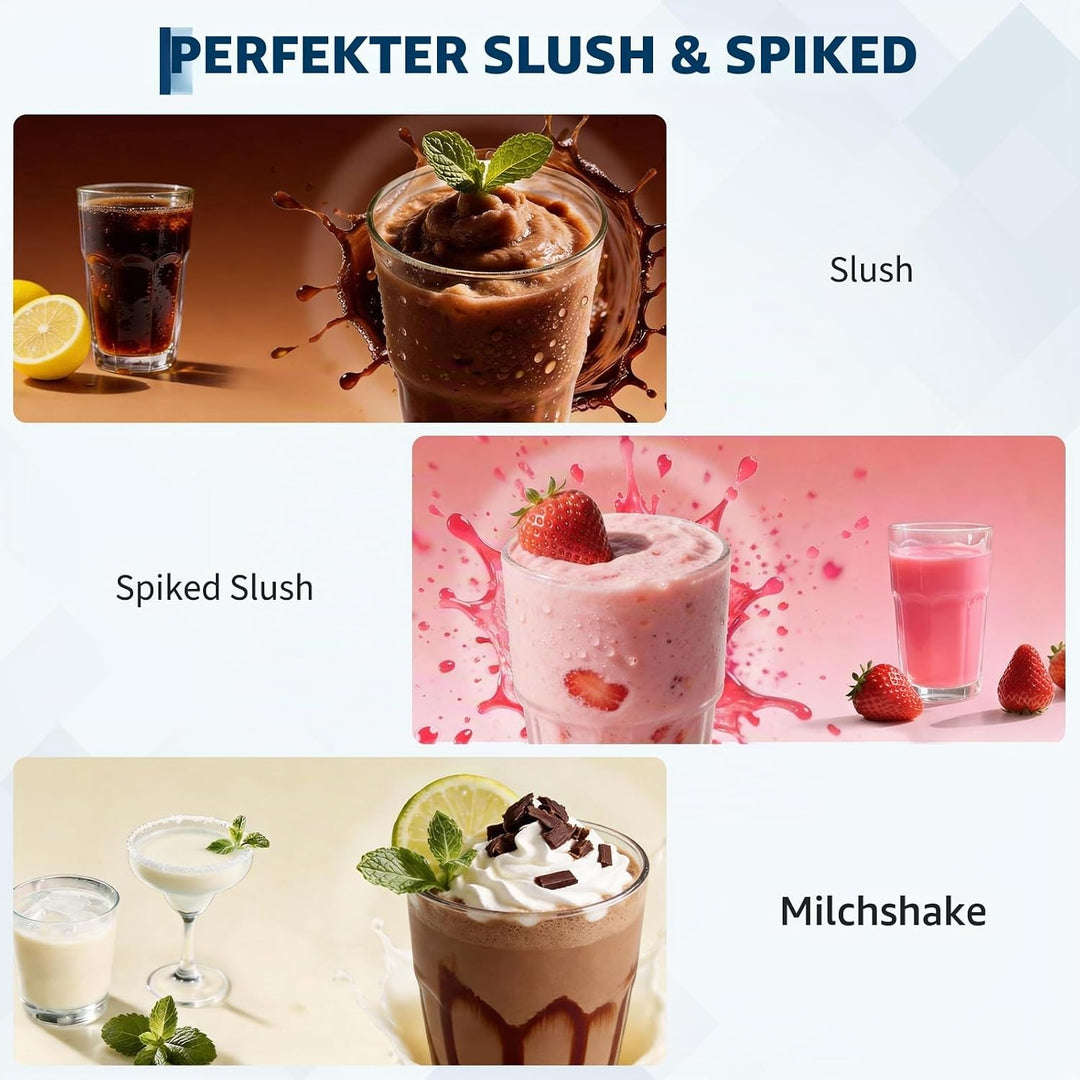 Slush Maschine für Zuhause 2,5L, 5-in-1 Eismaschine für Slushies, Cocktails, Milchshakes, Frappé &amp; F
