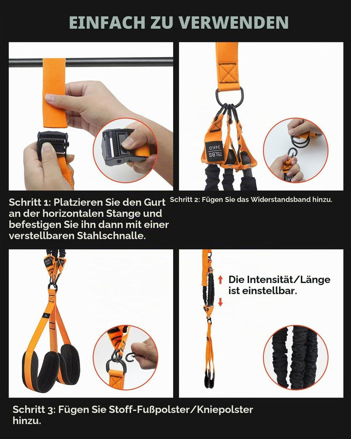 Abahub Klimmzugband Set Klimmzughilfe Widerstandsbänder Pull UP Band für Klimmzüge, Training zu Haus