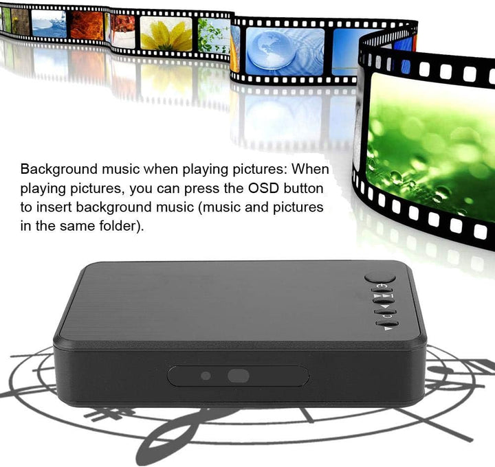 ASHATA HDMI Mediaplayer, Mini 1080P 4K Full-HD Ultra HDMI Digitaler Multimediaplayer mit Adapter und