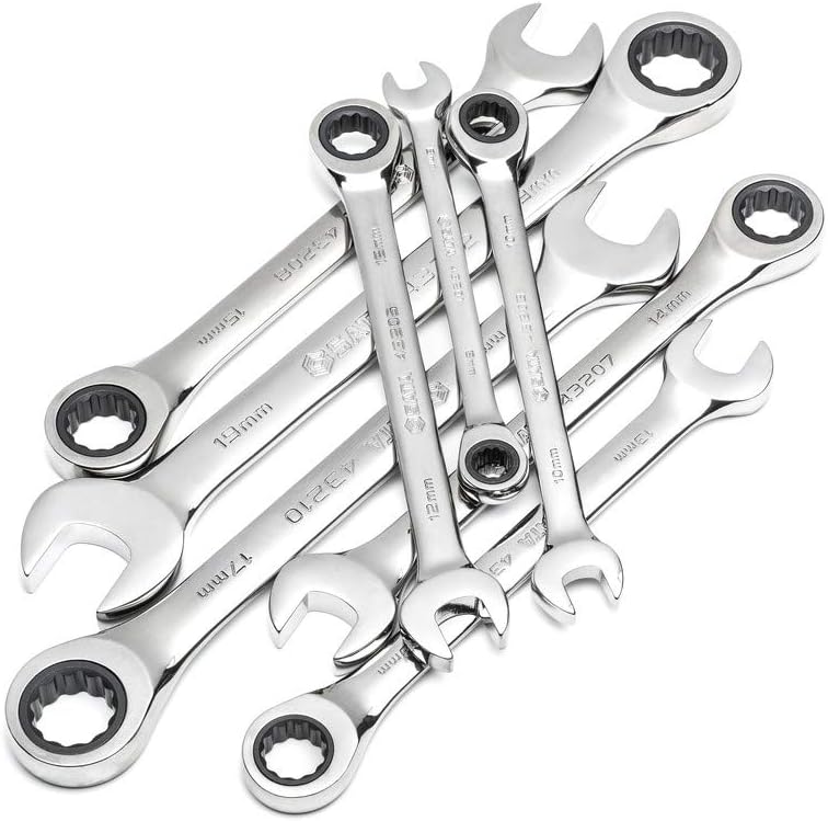 SATA 8 Piece Ratcheting Combination Wrench Set, Metric - ST08008