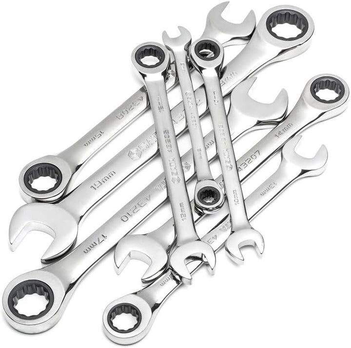 SATA 8 Piece Ratcheting Combination Wrench Set, Metric - ST08008