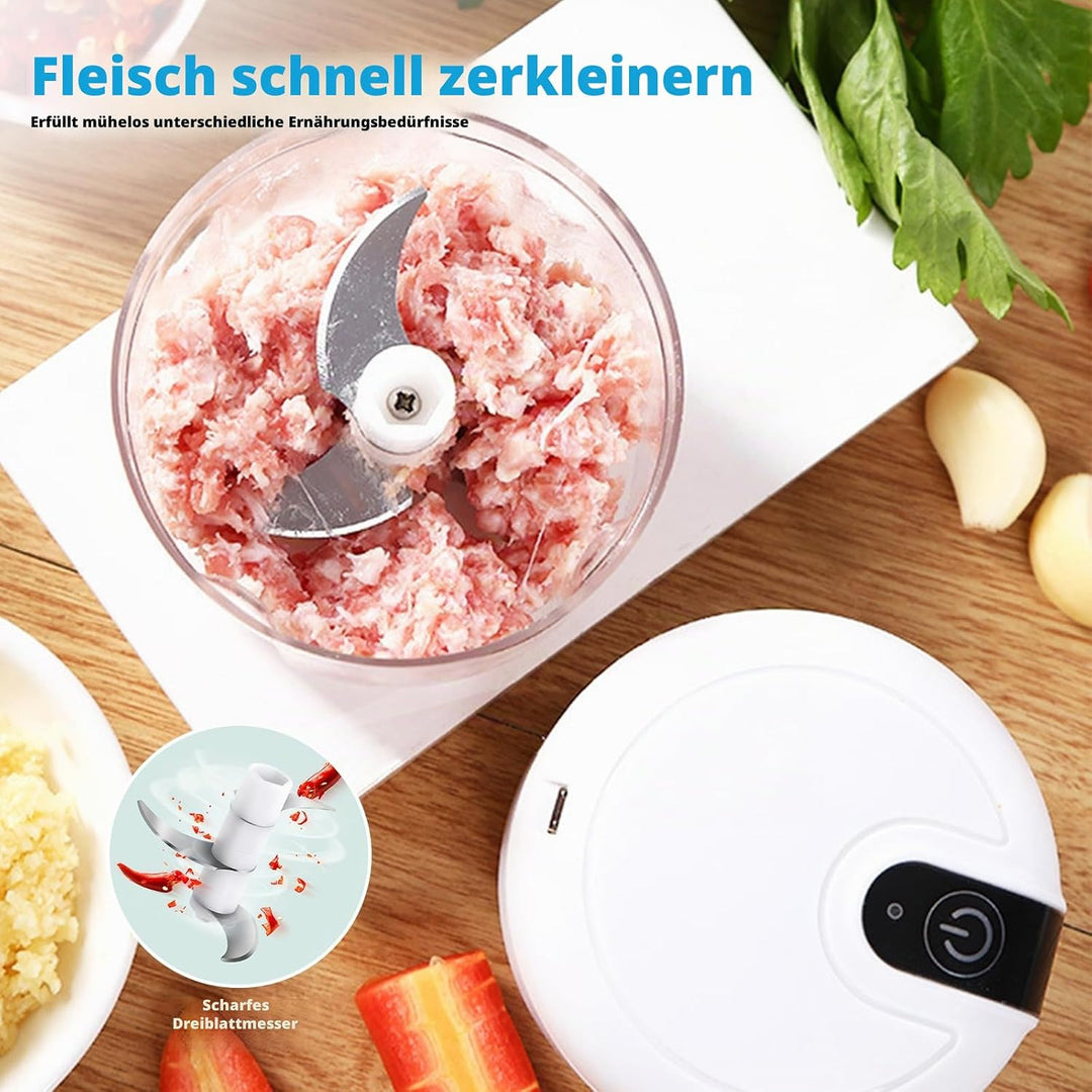 Zwiebel Zerkleinerer, 250ML Zwiebelzerkleinerer Elektrisch, Multizerkleinerer mit USB-Anschluss, 3 K