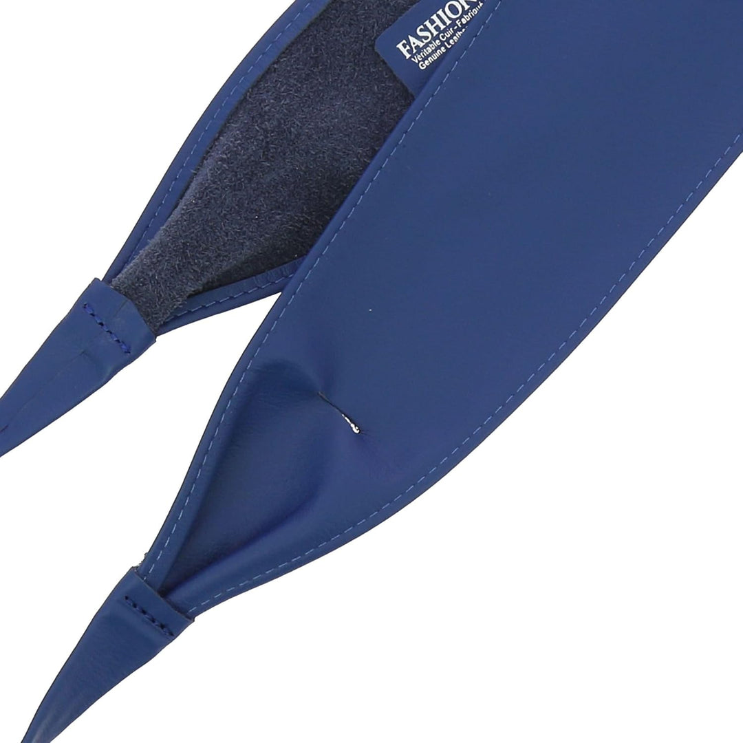 FASHIONGEN - Echtem Rindsleder Vollnarbenleder Obi Gürtel für Damen, Bindgürtel, CASSIANE Blau S-M,