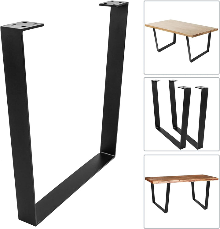 PrimeMatik - Tischbeine rechteckig aus Stahl 700 x 80 x 710 mm 2-Pack