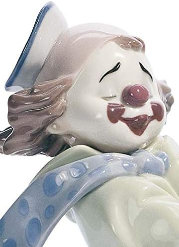LLADRÓ Clown-Figur Verrückte Lokomotive. Clown. Porzellan.