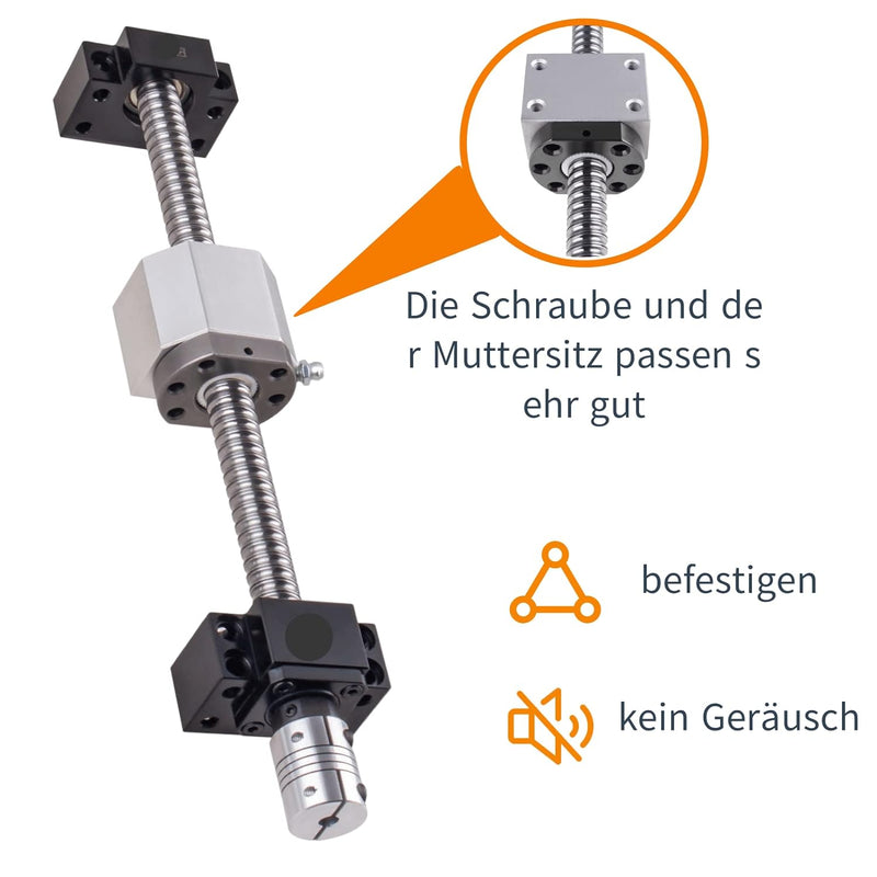 ONLISUM SFU1605 Kugelumlaufspindel 1000mm Gewindespindel Edelstahl Kugelumlaufspindel mit BK12/BF12