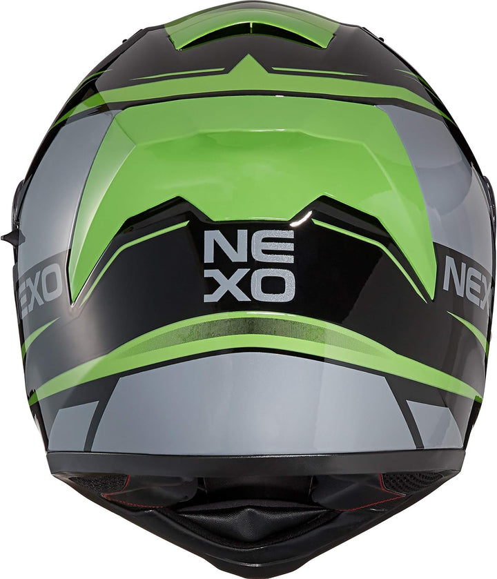 Nexo Integralhelm Sport II - Kratzfeste Visierung - Thermoplast - Belüftung Grün L, Grün L