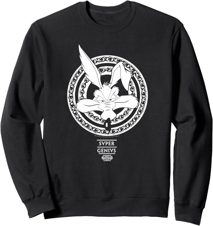 Looney Tunes Wile E Svper Genivs White Sweatshirt