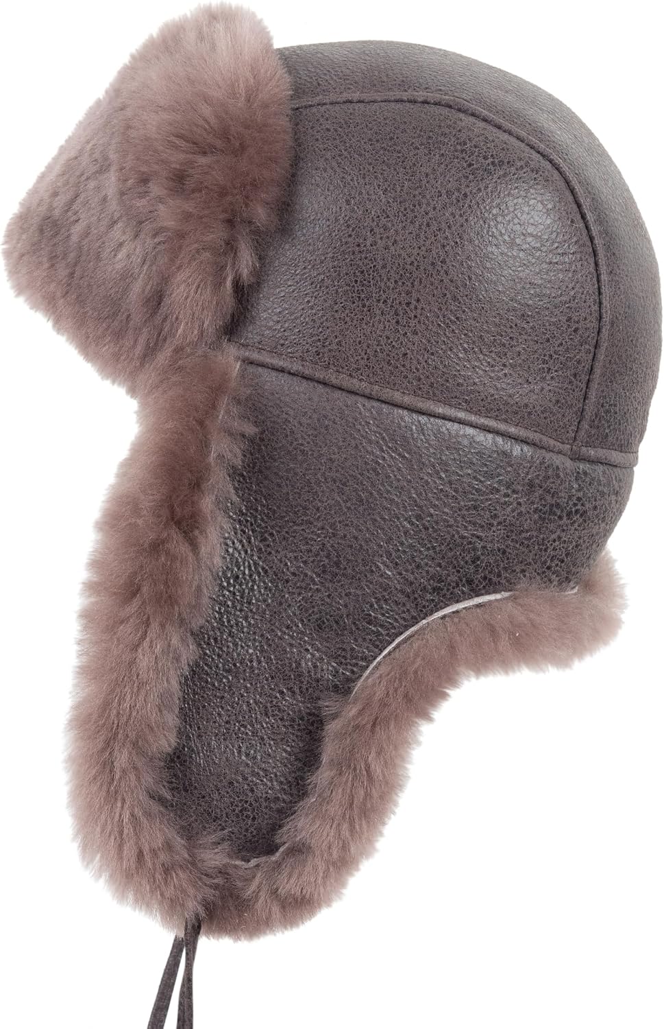 Zessano Leder Flieger Russische Ushanka Trapper Winter Pelz Hut - Unisex Shearling 100% Leder Schaff