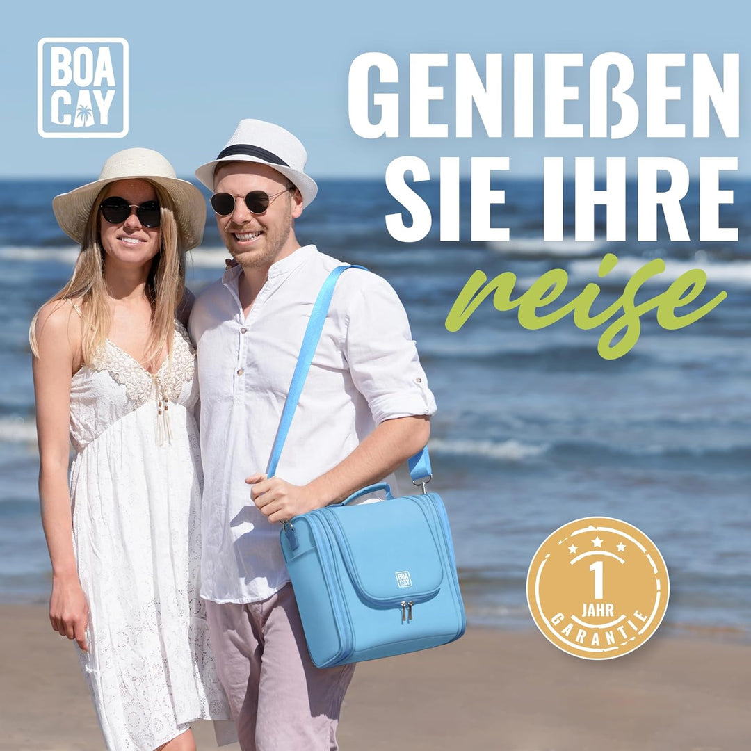 BOACAY Extra Grosse Kulturbeutel für Damen, Herren, Kinder, Kulturtasche mit Henkel, Reise Kosmetikt