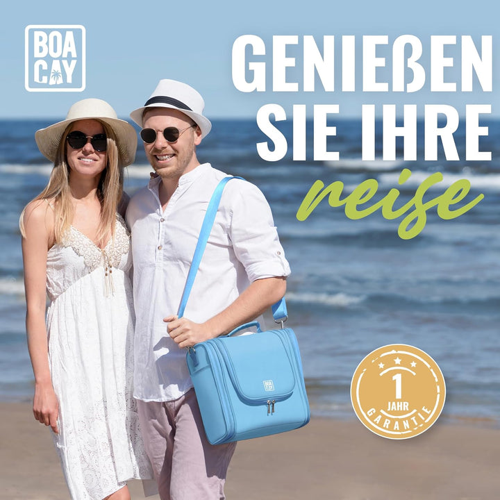 BOACAY Extra Grosse Kulturbeutel für Damen, Herren, Kinder, Kulturtasche mit Henkel, Reise Kosmetikt