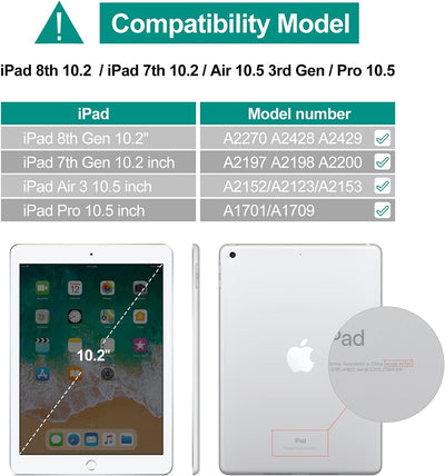 Qoosea Schutzhülle mit spanischer Tastatur für iPad 10,2 Zoll 9th 2021/ 8th Gen / 2020/7th Gen 2019/