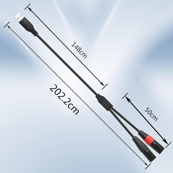 SinLoon USB-A Stecker auf Dual XLR Stecker Audiokabel Mit eingebautem 32-Bit/384-kHz-DAC-Chip Stereo