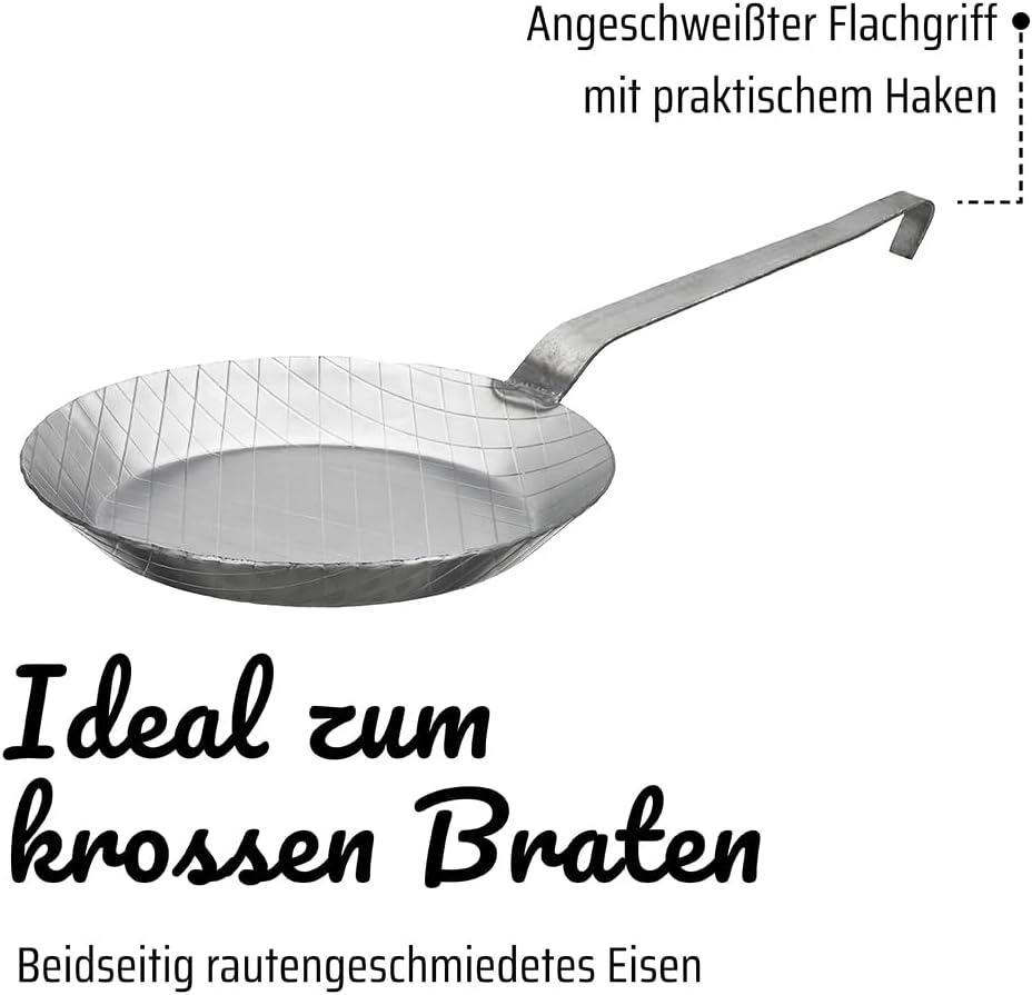 GSW 860543 GastroTraditionell, Eisen geschmiedete Pfanne - ⌀20 cm, Grau, 20 cm