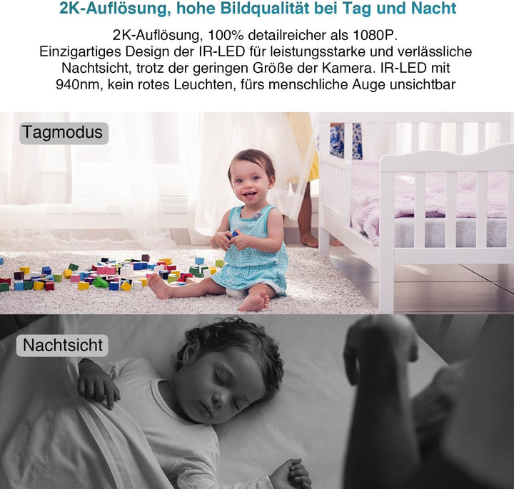 WIWACAM MW5 2023-gen WLAN-Kamera 4K Ultra HD, Bewegungserkennung, Überwachungskammera-Innen, microSD