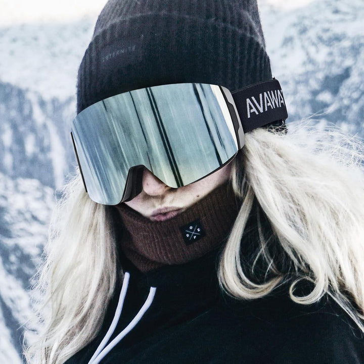 AVAWAY Skibrille Snowboard Brille für Brillenträger Herren Damen Erwachsene Magnet-Wechselsystem OTG