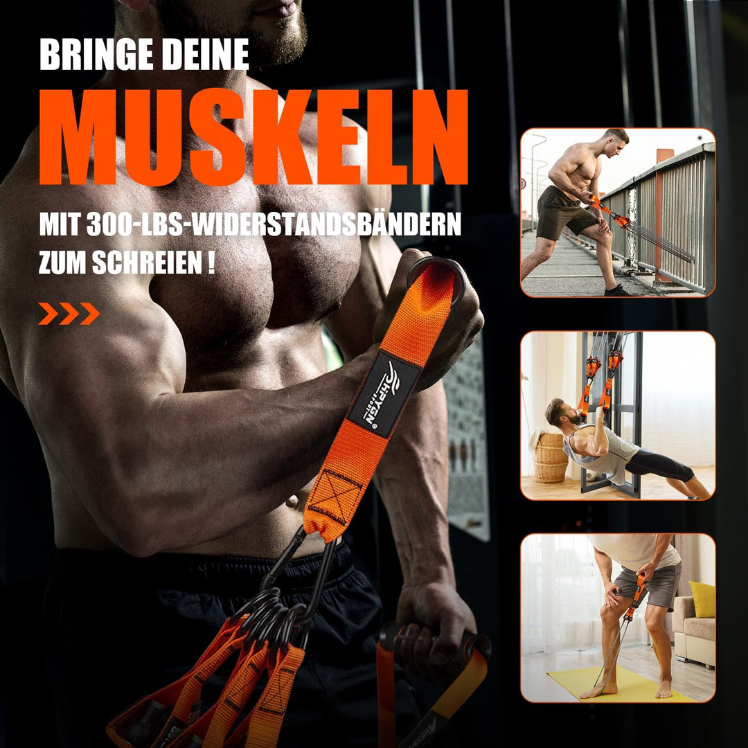 Resistance Bands Widerstandsbänder, 300lbs Fitnessbänder Expander Tube Bands, Widerstandsbänder Set